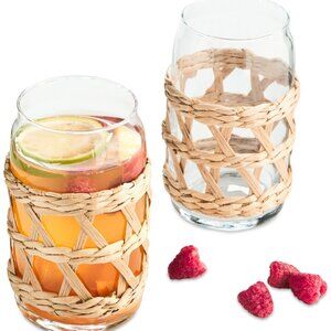 The Cellar Rattan & Glass Tumblers, Set of 2, Created for Macy's